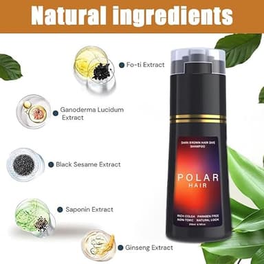POLAR HAIR Dye Shampoo, Hair Care,Hair Care Instant Dye Shampoo (Black) - Image 6