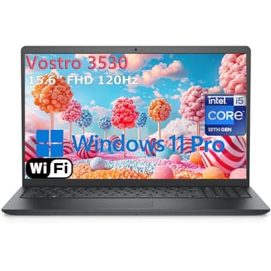 Dell 15.6" 3530 Laptop Computer for Home & Business Student, Intel 10-Core i5-1334U (Beat i7-1250U), 12GB RAM, 128GB PCIe SSD, 120Hz FHD Vostro Laptop, WiFi, Bluetooth, Black, Windows 11 Pro - Image 1