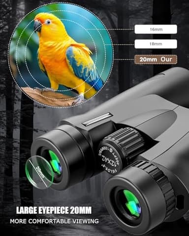 Powerful 12x42 Youth Binoculars for Adults high Powered Hunting Birding Travel Theater Astronomy Bird Watching Stargazing Star Gazing Opera geo Safari Marine Birdwatching - Image 2