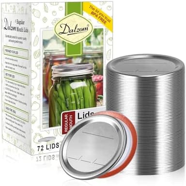 Dalzom® 72Pcs Canning Lids Regular Mouth, Premium Mason Jar Lids for Ball, Kerr Jars - Food Grade Material, 100% Fit & Airtight for Regular Mouth Mason Jars - Image 2