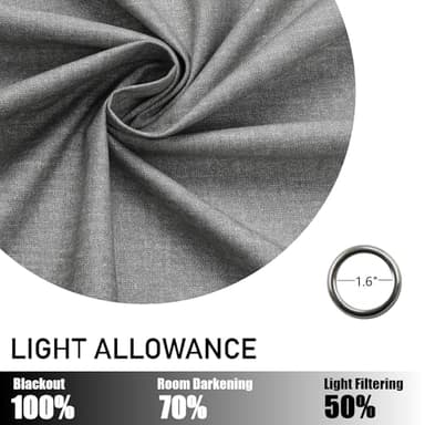 Airwill Linen Look Textured Blackout Curtains 90 Inch Length with Thermal Insulated Liner, Heavy Thick Grommet Window Curtains Drapes for Living Room (52 x 90 Inch, 2 Panels, Grayish Green) - Image 7