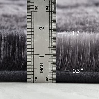 Hutha 9x12 Large Area Rugs for Living Room, Super Soft Fluffy Modern Bedroom Rug, Tie-Dyed Dark Grey Indoor Shag Fuzzy Carpets for Girls Kids Nursery Room Home Decor - Image 2