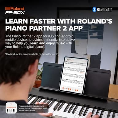 Roland FP-30X | Slim & Stylish 88-Note Digital Piano | Rich Tone & Authentic Ivory-Feel | Built-In Powerful Amplifier & Stereo Speakers | Onboard Sounds | Black - Image 5
