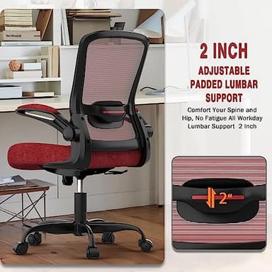 Mimoglad Office Chair, Ergonomic Desk Chair with Adjustable Lumbar Support, High Back Mesh Computer Chair with Flip-up Armrests-BIFMA Passed Task Chairs, Executive Chair for Home Office - Image 8