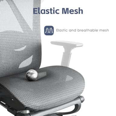 DFLIVE Ergonomic Office Chair, SGS Certified Gas Cylinder, 400 LBS Capacity, Retractable Footrest, Office Chair with Adjustable Lumbar Support, Gaming Chair, Mesh Office Chair - Image 6