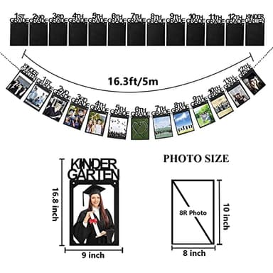 Graduation Photo Banner for Party Decoration, Including Kindergarten to 12th Grade Picture Banner Middle High School College Graduation Party Supplies - Image 2