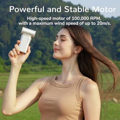 JISULIFE Super Jet Fan, 8500mAh Portable Handheld, 100000 RPM Electric Air Duster, 20m/s Dry Blower, 100 Speed Gears Turbo Fan Digital Display, Rechargeable Compressed Air Duster - Dark Grey - Image 3