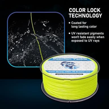 Reaction Tackle Braided Fishing Line Blue Camo 10LB 150yd - Image 8