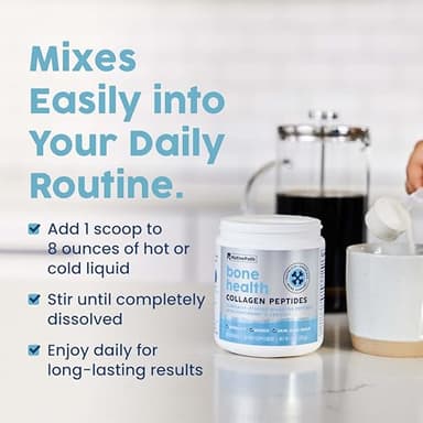 NativePath Bone Health Collagen Peptides, Type 1 & 3, with Fortibone and Verisol, 7.9 Ounce, 30 Servings - Image 5