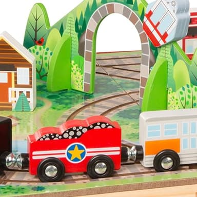 Melissa & Doug Take-Along Railroad Tabletop Playset with Wooden Train Toys, Animals & Scenery Play Pieces, Preschool Learning Toys for Girls & Boys 3+ - FSC Certified - Image 4