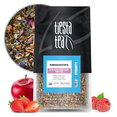 Tiesta Tea Pomegranatopia – Premium Loose Leaf Mixed-Berry Pomegranate White Tea | Low-Caffeine Blend | Hot & Iced | 8oz Resealable Pouch | Brews Up to 200 Cups - Image 1