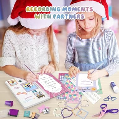 PERRYHOME 2-Pack DIY Journal Kit for Girls - 200+Pcs Journal Set for Tween & Teen Girls, Journaling Art & Crafts Kits, Christmas Gifts for 8 9 10 11 12 13 14 Year Old Girl,Scrapbook&Diary Supplies Set - Image 3