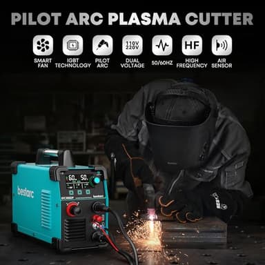 bestarc Plasma Cutter, [Pilot Arc][Large LED Display][Air Sensor]50A bestarc Plasma Cutter Machine 110/220V Dual Voltage, 1/2'' Clean Cut 3/4 Inch Max Cut, Post Flow Mesh, 2T/4T for Beginners DIY - Image 4