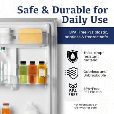 Holotap 42Pcs 16Oz Plastic Juice Bottles with Caps, Empty Plastic Bottles for Juicing,16Oz Juicing Containers with Tamper Evident Caps Ideal for Water and Other Beverages (Black, 16 OZ) - Image 4