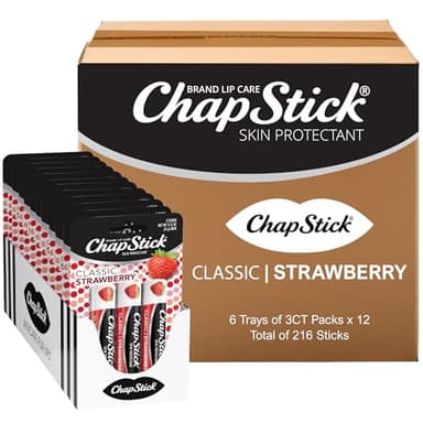 ChapStick Bulk Lip Balm Classic Strawberry, Lip Care Tubes, 0.45 oz, 216 ct case - Image 1