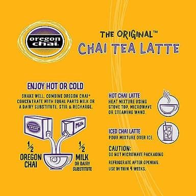 Oregon Chai Original Chai Concentrate, 32 Fluid Ounce (Pack of 6) - Image 3