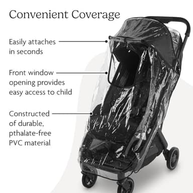 UPPAbaby Minu V3 Rain Shield - Waterproof and Windproof Coverage - Ventilated Design - Quick Attachment - Easy Access to Child - Image 3