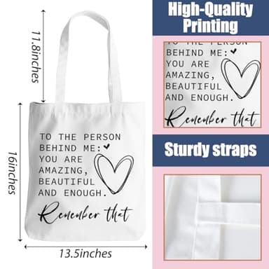 NGZS Inspirational Gifts for Women Tote Bag Positive Beach Bag Encouragement Gifts for Women Girls Boss Sister Friends Bestie Christmas Retirement Birthday Shopping Bag Reusable Grocery Bags - Image 2