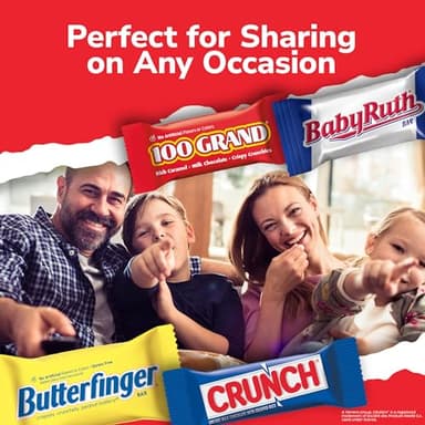 Butterfinger, CRUNCH and Baby Ruth Minis, Assorted Candy Bars, Great for Sharing, Bulk 90 Count Variety Pack, 32.4 oz - Image 4