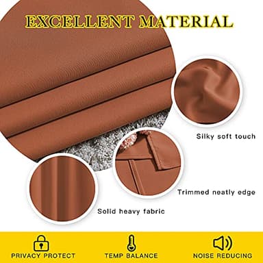 NICETOWN Living Room Curtains for Windows 84 inch Long - Decorative Thermal Insulated Grommet Room Darkening Window Treatments for Bedroom/Porch, Burnt Orange, 2 Panels = 104" Wide - Image 5