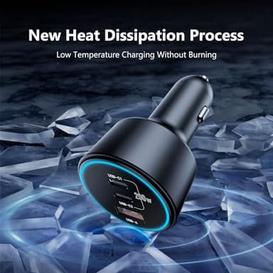 USB C Car Charger Fast Charging 200W, Dual PD 100W Type C Car Charger, PD3.0/QC4.0/PPS Cigarette Lighter Adapter for iPhone 16/15/14/13/12, Galaxy S22/S21 Ultra, MacBook, Laptop etc - Image 6