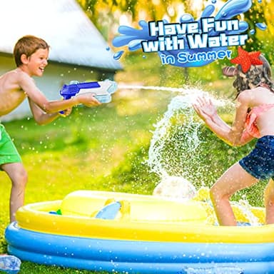 WOLKEK Water Guns for Kids Adults, 4 Pack 400CC Long Range High Capacity Squirt Guns Toy, Pool Toys Water Toys for Swimming Pool Beach Sand Outdoor, Summer Gifts for Boys Girls - Image 7