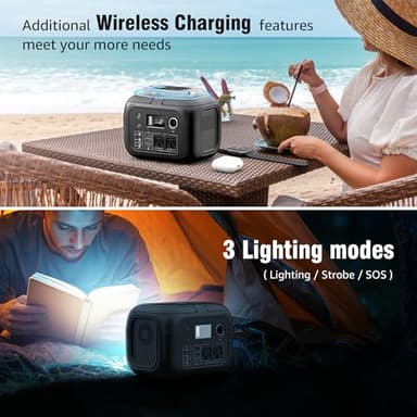 Solar Powered Generator 300W Peak/70400mAh, 260Wh Portable Power Station with Panels 40W Included, Solar Generator with AC Outlet 110V for Home Use, Camping, Outdoor, Power Backup - Image 3