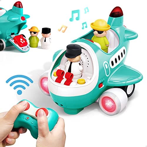 iPlay, iLearn Baby Airplane Toys, Cool Remote Control Plane Toy for Toddlers 2-3, Infant Musical RC Helicopter W/Light Sound, Birthday Gifts for 18 24 Month 2 3 4 Year Old Boy Girl Kids Children - Image 1