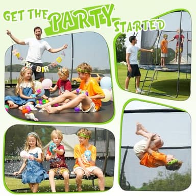 Gigu 10 FT Recreational Trampoline -Reinforced T-Socket Frame, Double Zippered Entry, Includes Ladder and Enclosure, Outdoor Specific - Image 8