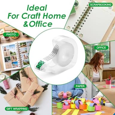 Double Sided Tape Light Duty, 4 Pack, 1/2 x 300 inches, Narrow Double Stick tape with Dispenser for Crafts, Arts Projects, Gifts Wrapping, Alternative to Scrapbook Tape, Office and School Supplies. - Image 7