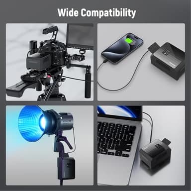 NEEWER Mini V Mount Battery PS099EP, 6800mAh 99Wh 14.5V V Lock Battery with 100W PD Fast Charging, Dual USB C/D Tap/BP/USB A/Dual DC Ports/OLED Screen, Compatible with BMPCC 4k 6k Camcorder Camera - Image 9