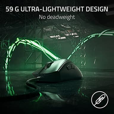 Razer DeathAdder V3 Wired Gaming Mouse: 59g Ultra Lightweight - Focus Pro 30K Optical Sensor - Fast Optical Switches Gen-3-8K Hz HyperPolling-6 Programmable Buttons -Ergonomic -Speedflex Cable- Black - Image 2