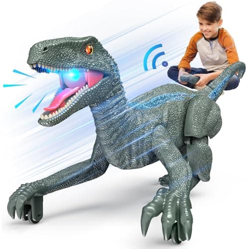 J Rootage Remote Control Dinosaur, Realistic Dinosaur Toys for Kids 3-5, 2.4GHZ, Walking,Rechargeable, 3D Eyes, 3 Sound Effects, Demo Function, Jurassic Toys for Christmas, Kids 3+ - Image 1