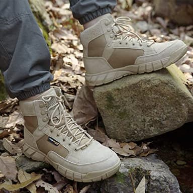 FREE SOLDIER Waterproof Hiking Work Boots Men's Tactical Boots 6 Inches Lightweight Military Boots Breathable Desert Boots(Tan 7.5) - Image 5