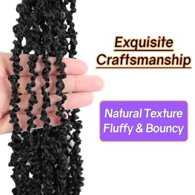 14 Inch 10 Packs Yanky Twist Crochet Hair Pre-twisted Natural Black Kinky Mini Spring Twist Plus Small Curly Senegalese Twist Braids (1B) - Image 4