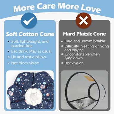 ComSaf Cat Cone Collar Soft, Protective Adjustable Cat Cones to Stop Licking After Surgery, Comfortable Lightweight Elizabethan Collar for Kitten Prevent from Licking Wounds, Not Block Vision - Image 7