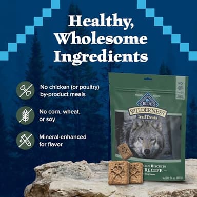 Blue Buffalo Wilderness Trail Treats High Protein Grain Free Dog Biscuits Crunchy Dog Treats, Duck Recipe, 36-oz Box - Image 7