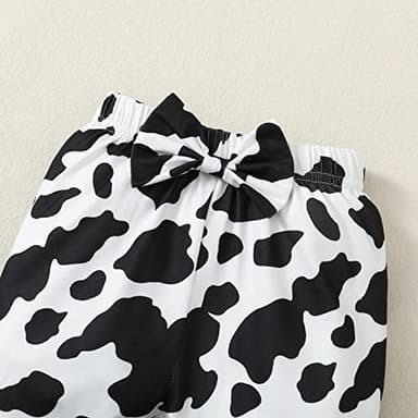 AMAWMW Newborn Baby Girl Clothes Outfit Short Sleeve Romper Cow Prints Pants Headband Gift Essential Stuff 12 18 Months - Image 5