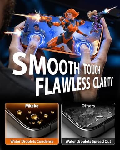 Mkeke for iPhone 17 Pro Max Privacy Screen Protector 3 Pack, 25° Anti Spy & Auto Installation Privacy Screen Protector 9H+ Hardness Full Edge Coverage Tempered Glass for iPhone 17 Pro Max 6.9 inch 2025 - Image 6