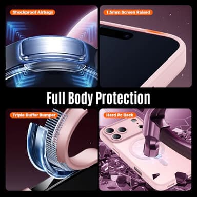 Symcele Designed for iPhone 17 Pro Max Case, Compatible with MagSafe, [Camera Protection] [15FT Military Drop Protection] Shockproof Translucent Matte Anti-Slip Phone Case, 6.9", 6.9", Pink - Image 5