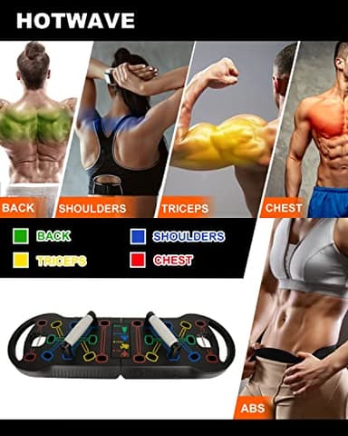 HOTWAVE Push Up Board Fitness,Foldable 20 in 1 Push Up Bar at Home Gym,Pushups Handles for Floor,Portable Workout Equipment - Image 2