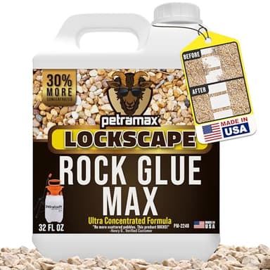 Petra Max Rock Glue for Landscaping, 32 Ounce - Ground Coverage & Pet Safe Mulch Glue for Rocks - Lockdown Gravel/Pebbles/Stones - Sticky Clear Gravel Binder & Decomposed Granite Stabilizer (50 Sq Ft) - Image 1