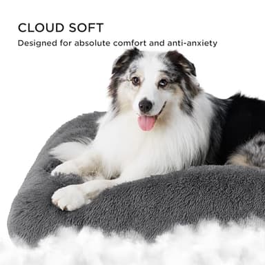 Bedsure Washable Extra Large Dog Bed for Crate, Faux Fur Dog Crate Pad for Large Breed, Plush Soft Comfort Dogs Sleeping Mat, Anti-Slip Pet Kennel Pad, 41" x 29", Dark Grey - Image 4