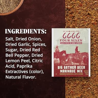 6666 Four Sixes Big Gather Beer Marinade Mix, 1.25 Ounce - Image 3