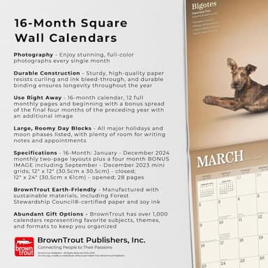 Yoga Dogs OFFICIAL | 2025 12 x 24 Inch Monthly Square Wall Calendar | Plastic-Free | BrownTrout | Animals Humor Pets - Image 6