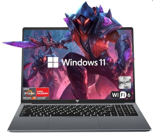 KAIGERR 2025 Gaming Laptop, 16.0inch Laptop Computer with AMD Ryzen 7 5825U(8C/16T, Up to 4.5GHz), 16GB RAM 512GB NVMe SSD Windows 11 Laptop, Radeon RX Vega 8 Graphics,WiFi 6, Backlit KB - Image 1