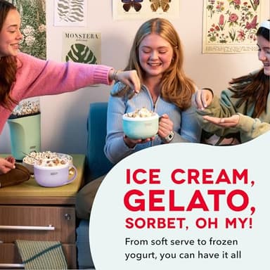 DASH My Mug Ice Cream Maker Machine (Aqua): Multi-Purpose Soft Serve Ice Cream Machine with (2) Bowls for Homemade Gelato, Sorbet, Frozen Yogurt, Built-In Ingredient Chute, Easy to Clean and Store - Image 3