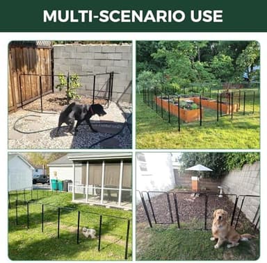 FXW Garden Fence Outdoor for The Yard – 40in(H) x 36.4ft(L) Heavy Duty Metal Animal Barrier for Dog and Rabbit, Decorative Dog Fence, 16 Panels, Black - Image 6