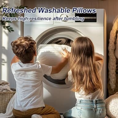 Favocama Bed Pillows Queen Size Set of 2 Hotel Collection Bed Pillow for Sleeping Queen Pillows 2 Pack for Back, Stomach or Side Sleepers Soft and Supportive Washable Pillows for Bedroom - Image 7