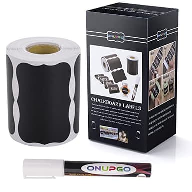 ONUPGO Chalkboard Labels-180pcs Waterproof Reusable Blackboard Stickers with 1 Liquid Chalk Marker for Mason Jars, Parties Decoration, Craft Rooms, Weddings, Storage, Organize Your Home & Kitchen - Image 6